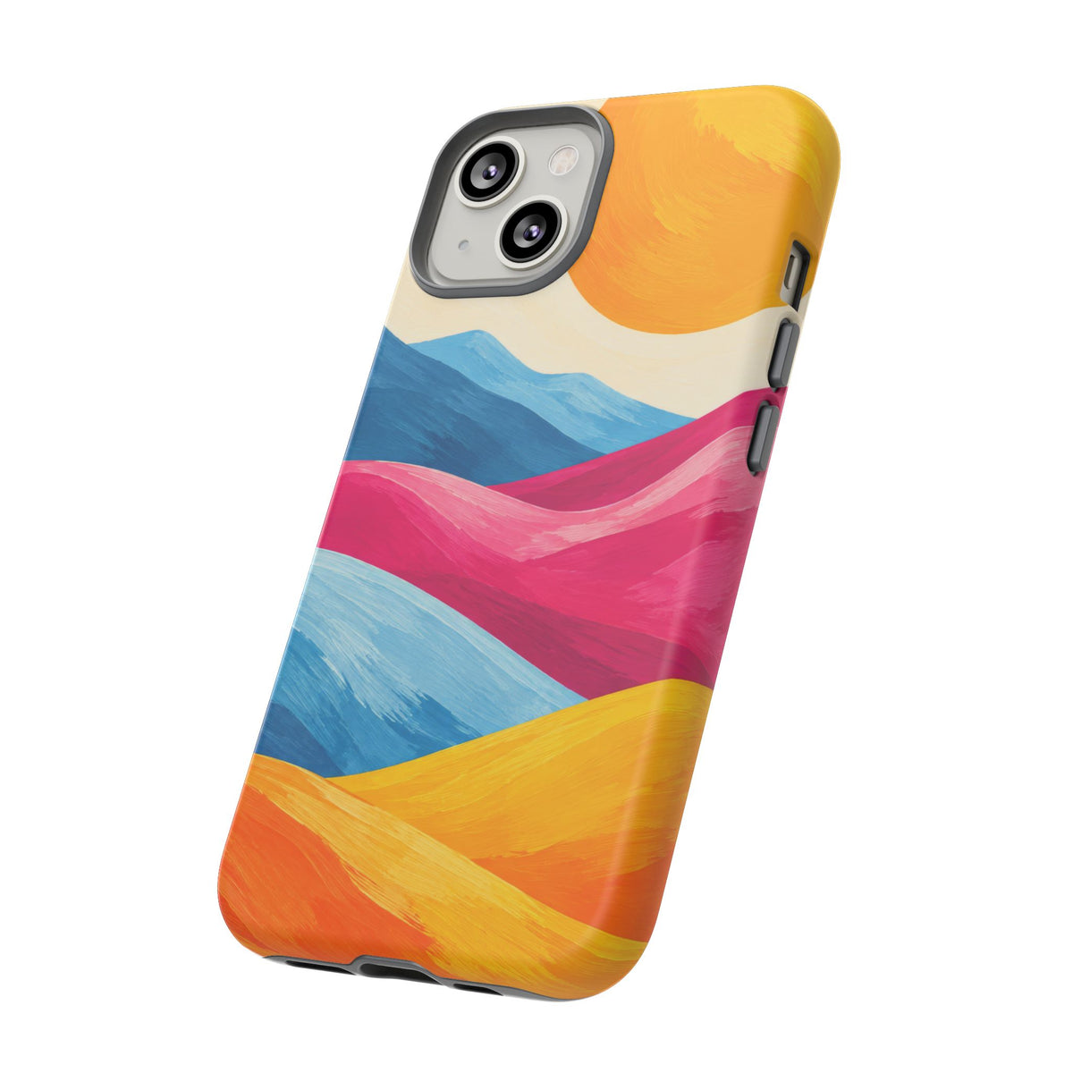 Golden Drift iPhone Tough Case | colorful hills