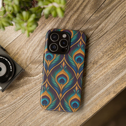Peacock Nocturne iPhone Tough Case | art deco