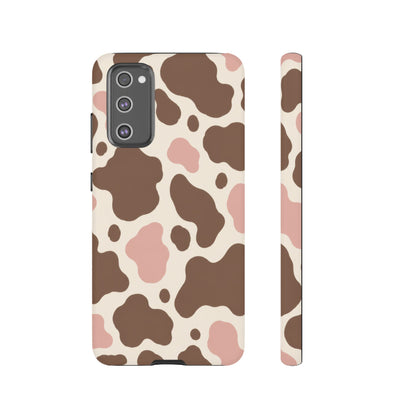 Mocha Blush Samsung Galaxy Tough Case | Brown & Pink Cow Print