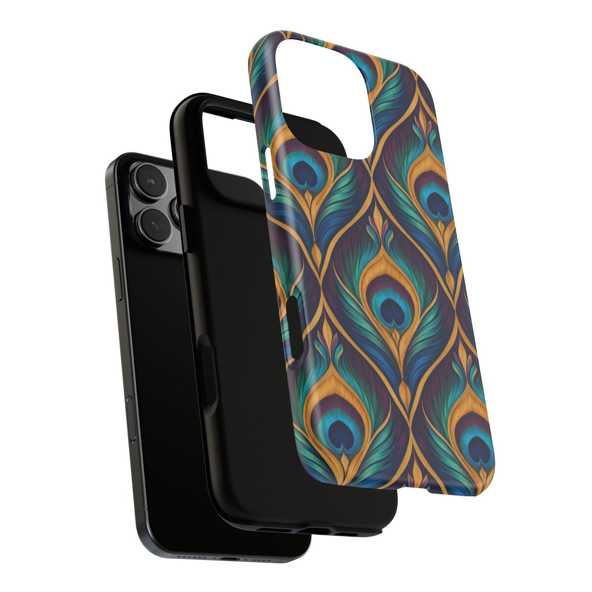 Peacock Nocturne iPhone Tough Case | art deco