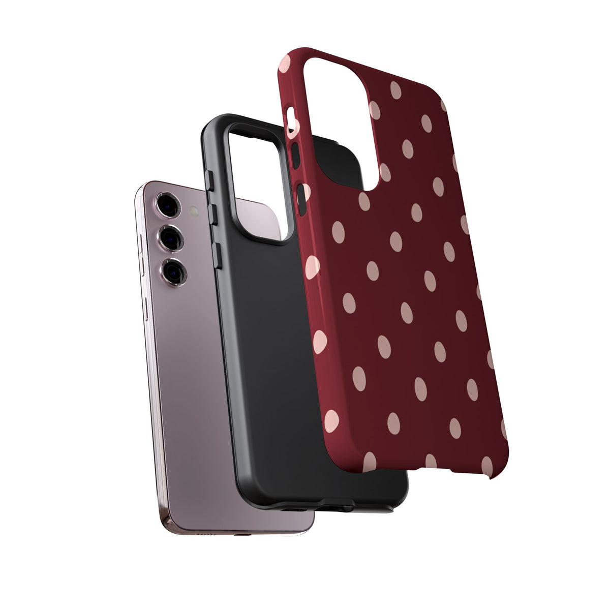Burgundy Polka Dot Samsung Galaxy Tough Case | Mulberry Confetti