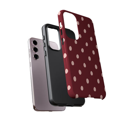 Burgundy Polka Dot Samsung Galaxy Tough Case | Mulberry Confetti