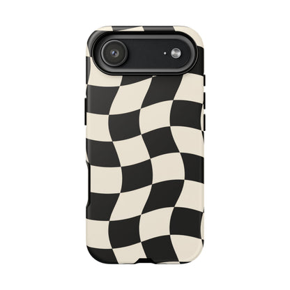 Liquid Check iPhone Tough Case | Wavy Checkerboard