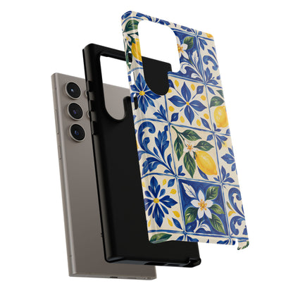 Blue Lemon Tile Samsung Galaxy Tough Case | Azulejo Orchard