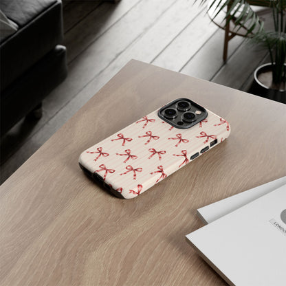 Red Bow iPhone Tough Case | Ribbon Waltz