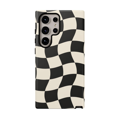 Liquid Check Samsung Galaxy Tough Case | Wavy Checkerboard