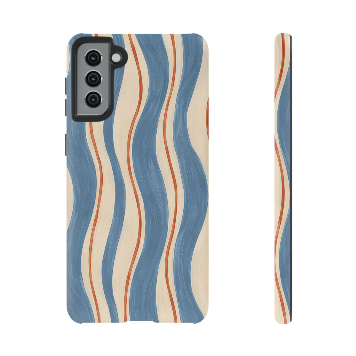 Blue Wavy Stripe Samsung Galaxy Tough Case | Riviera Ribbons