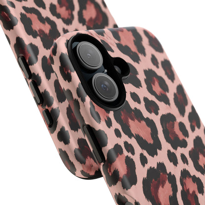 Wild Burgundy iPhone Tough Case | leopard print