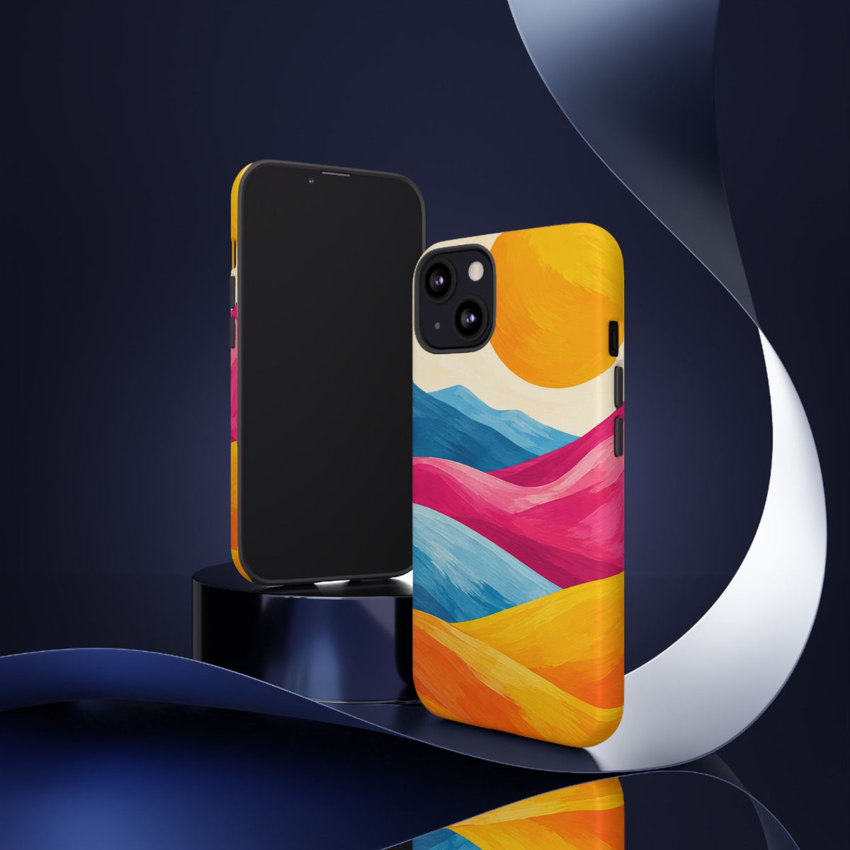Golden Drift iPhone Tough Case | colorful hills