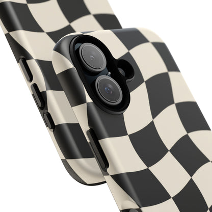 Liquid Check iPhone Tough Case | Wavy Checkerboard