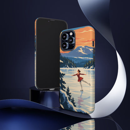 Lake Placid Skater — Winter Glide iPhone Tough Case