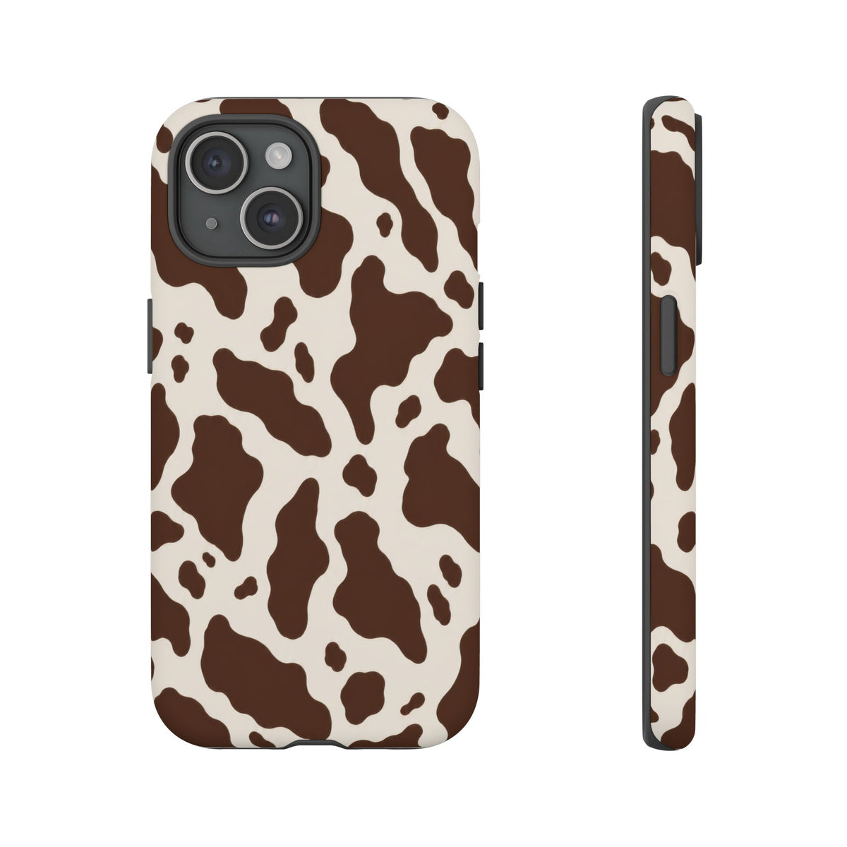 Cocoa Ranch iPhone Tough Case | Brown Cow Print