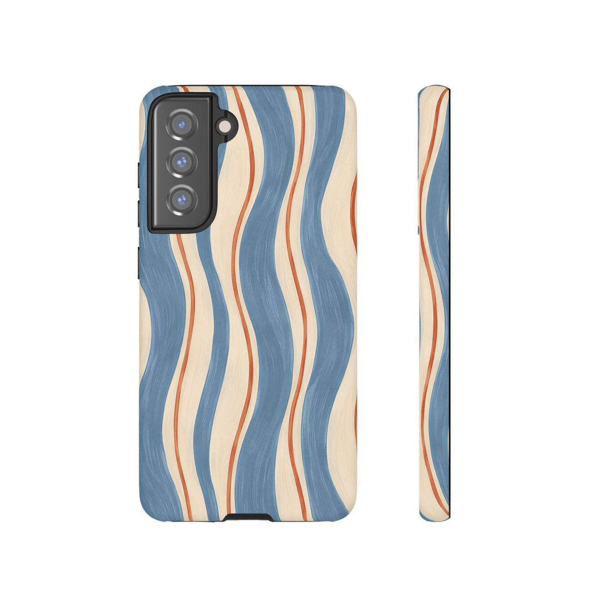 Blue Wavy Stripe Samsung Galaxy Tough Case | Riviera Ribbons