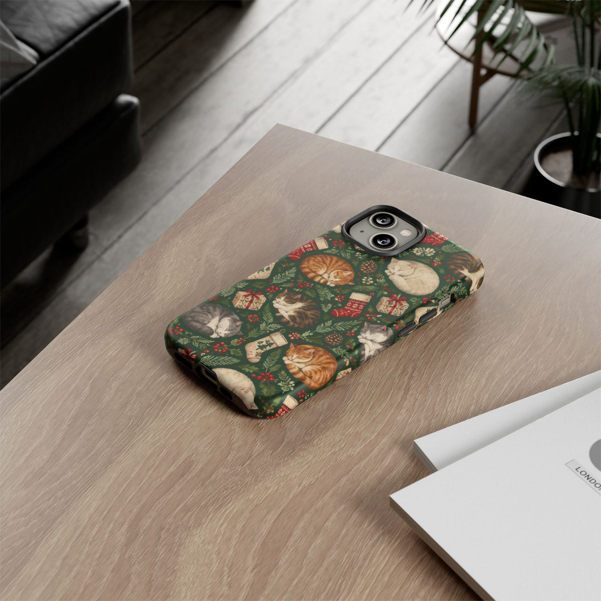 Christmas Cat Naps iPhone Tough Case | christmas cats