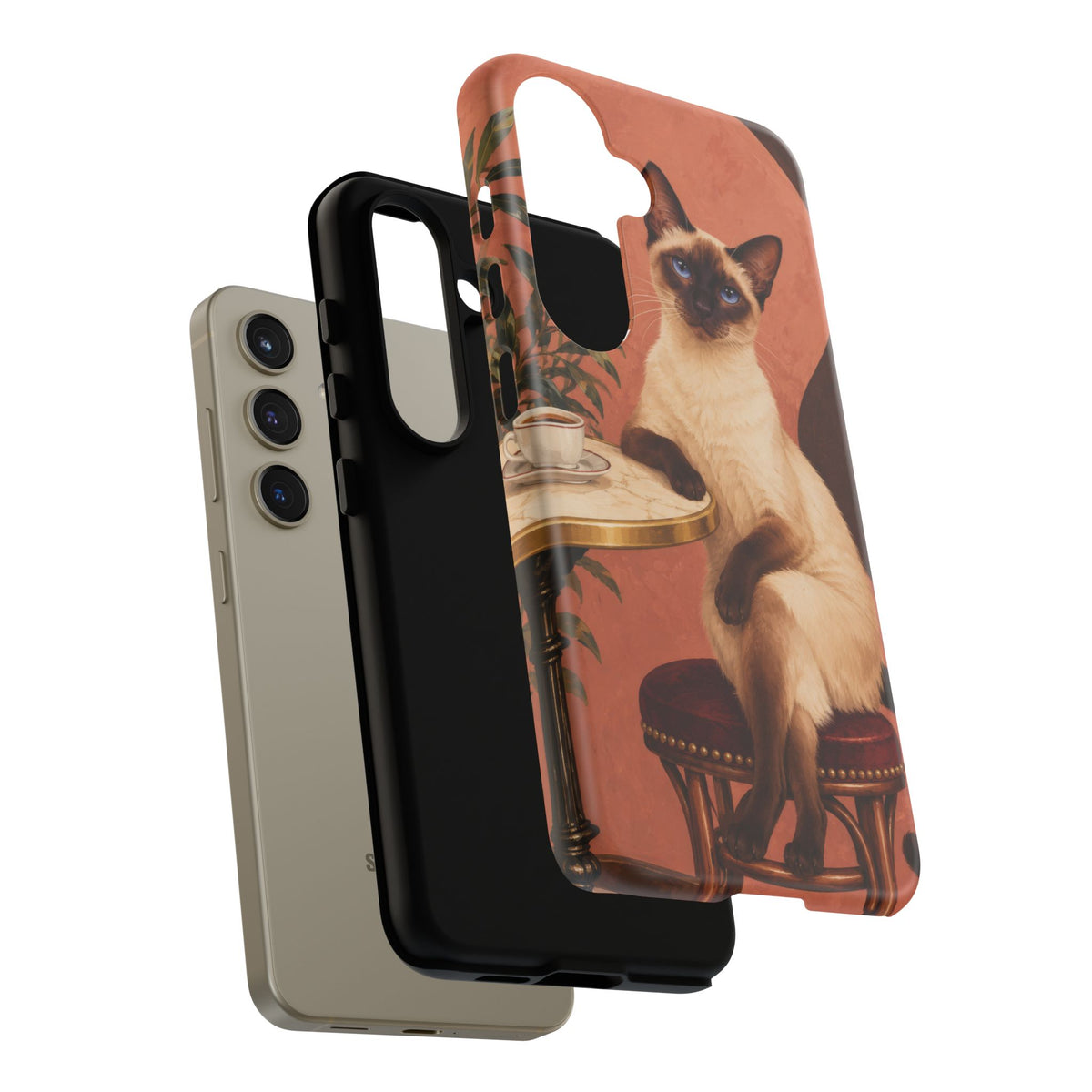 Espresso Cat Club Samsung Galaxy Tough Case | siamese cat