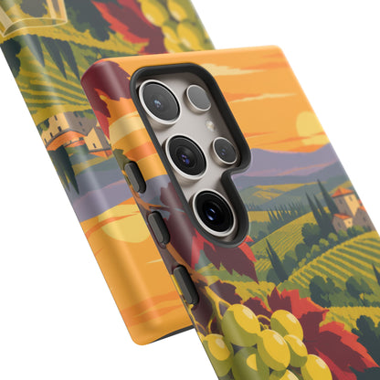 Wine & Grapes — Golden Vintage Samsung Galaxy Tough Case | wine grapes