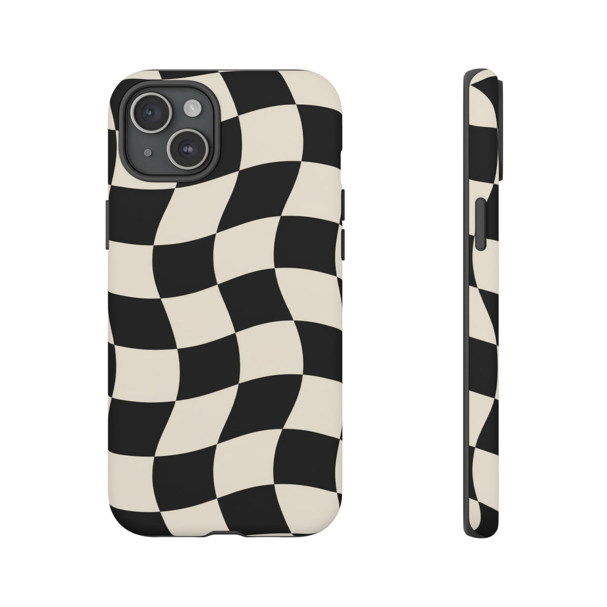 Liquid Check iPhone Tough Case | Wavy Checkerboard