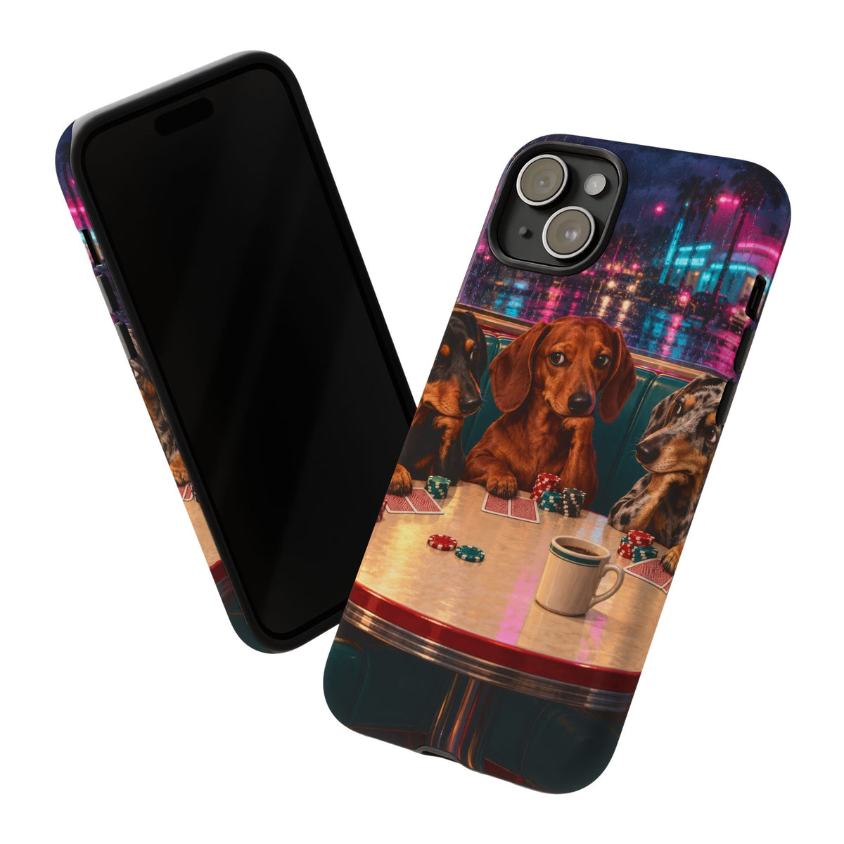 All-Night Aces iPhone Tough Case | dachshund poker