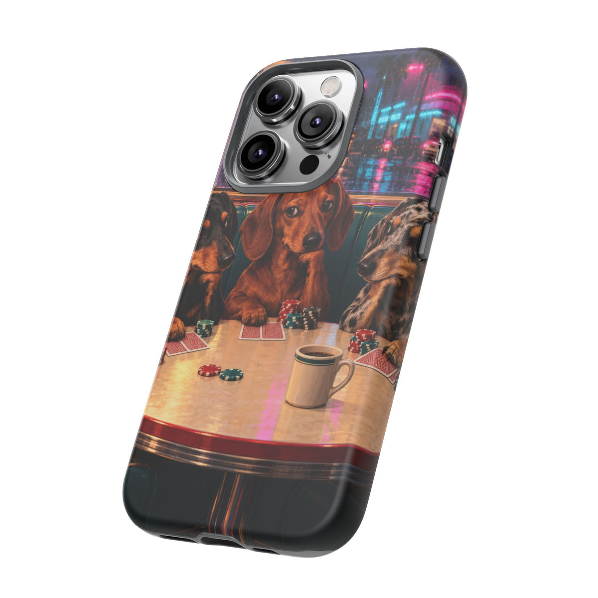 All-Night Aces iPhone Tough Case | dachshund poker