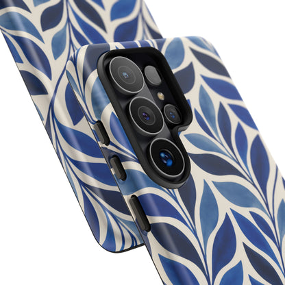 Cobalt Current Samsung Galaxy Tough Case | Cobalt Blue Leaf Pattern