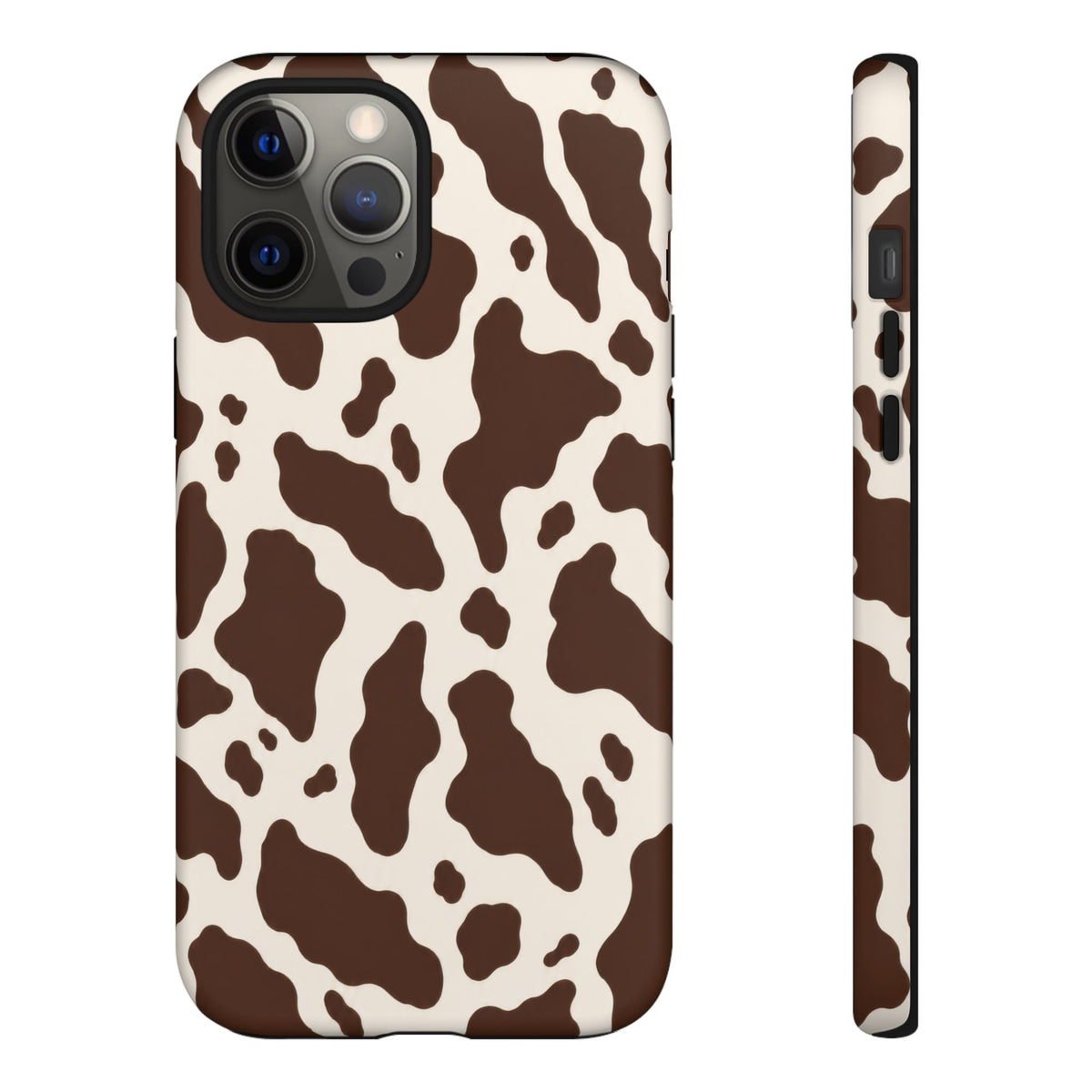 Cocoa Ranch iPhone Tough Case | Brown Cow Print