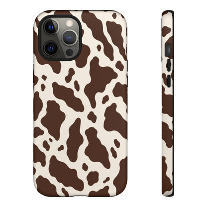 Cocoa Ranch iPhone Tough Case | Brown Cow Print