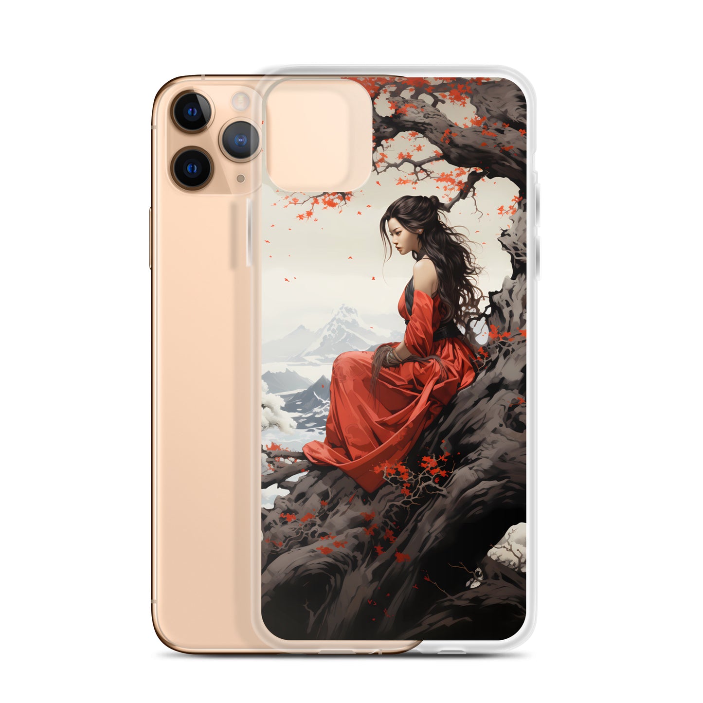 iPhone Case - Japanese Woman Under a Cherry Blossom Tree