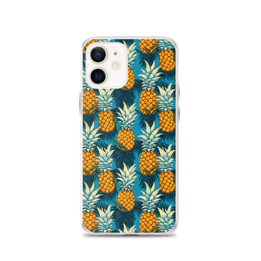 iPhone Case - Pineapple Pattern on Blue