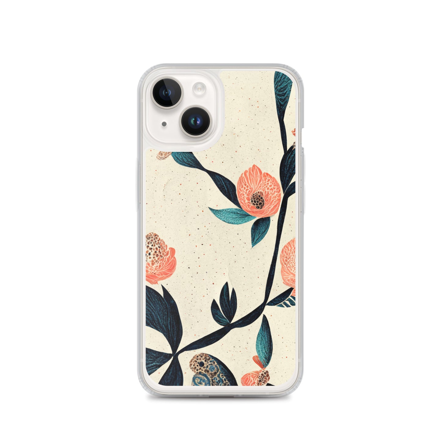 iPhone Case - Paisley Flowers on Speckled Ivory