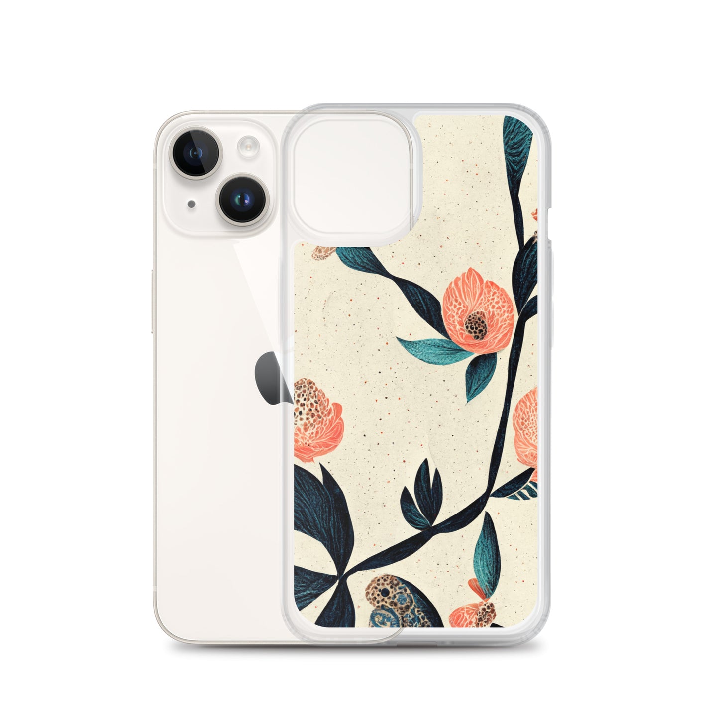 iPhone Case - Paisley Flowers on Speckled Ivory