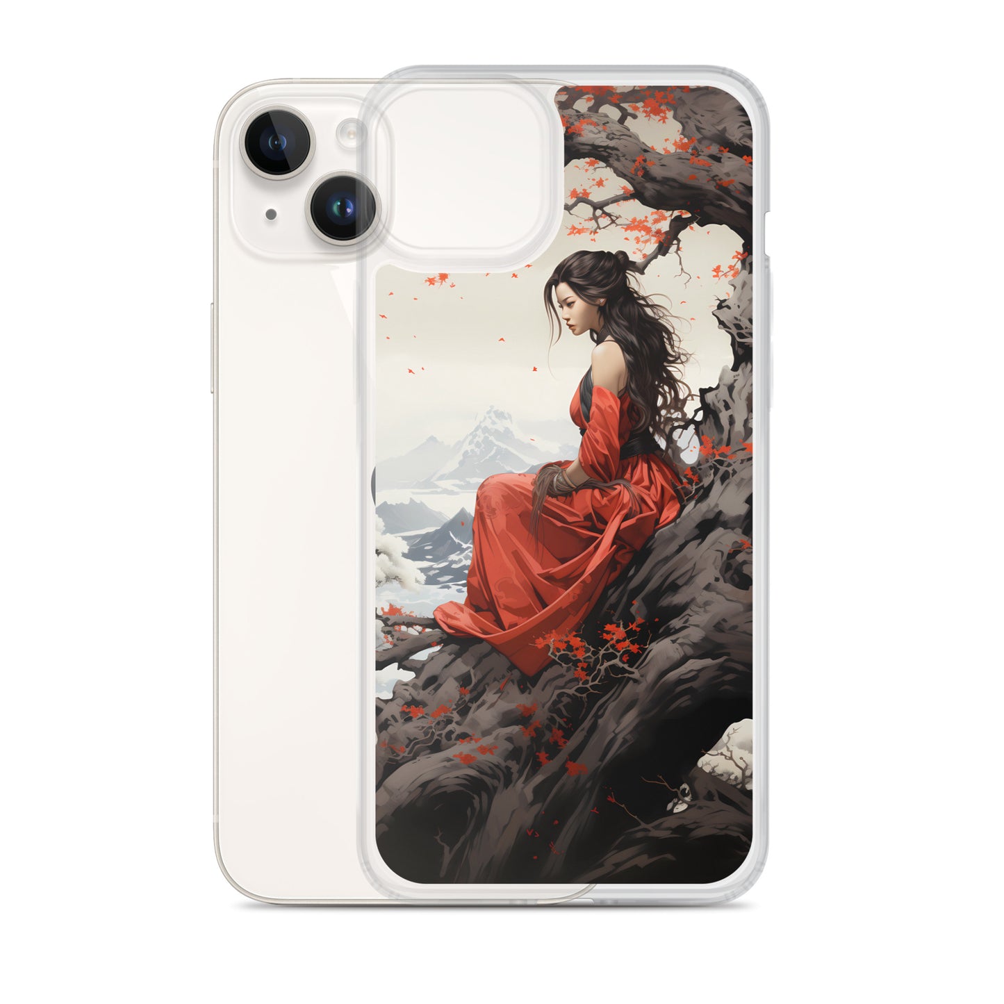 iPhone Case - Japanese Woman Under a Cherry Blossom Tree