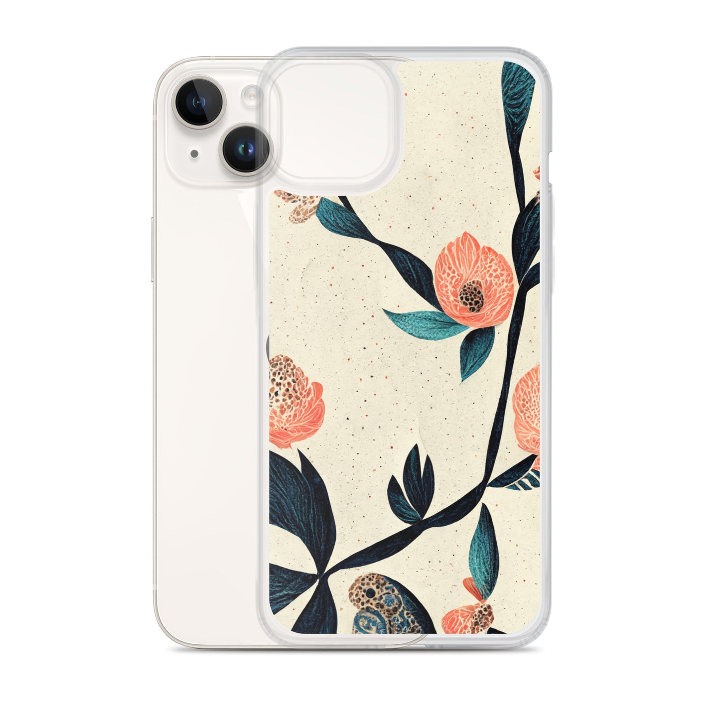 iPhone Case - Paisley Flowers on Speckled Ivory