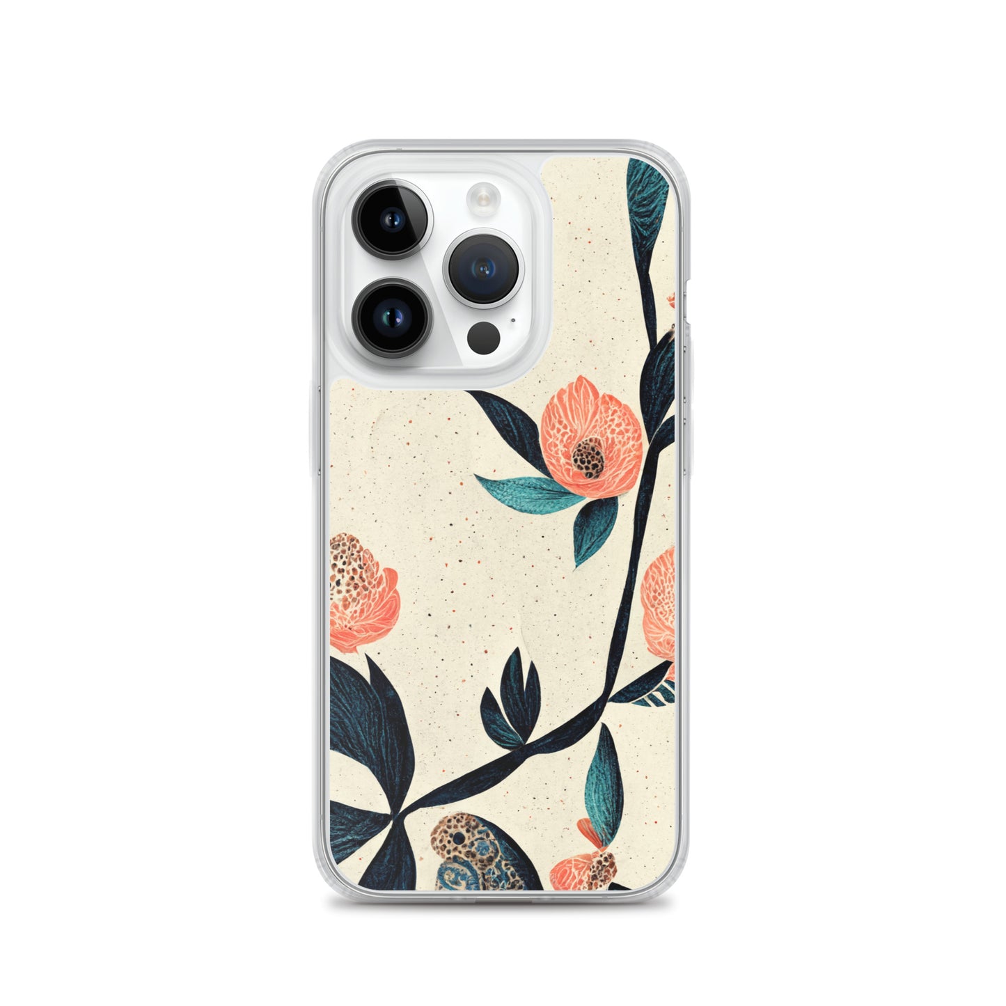 iPhone Case - Paisley Flowers on Speckled Ivory