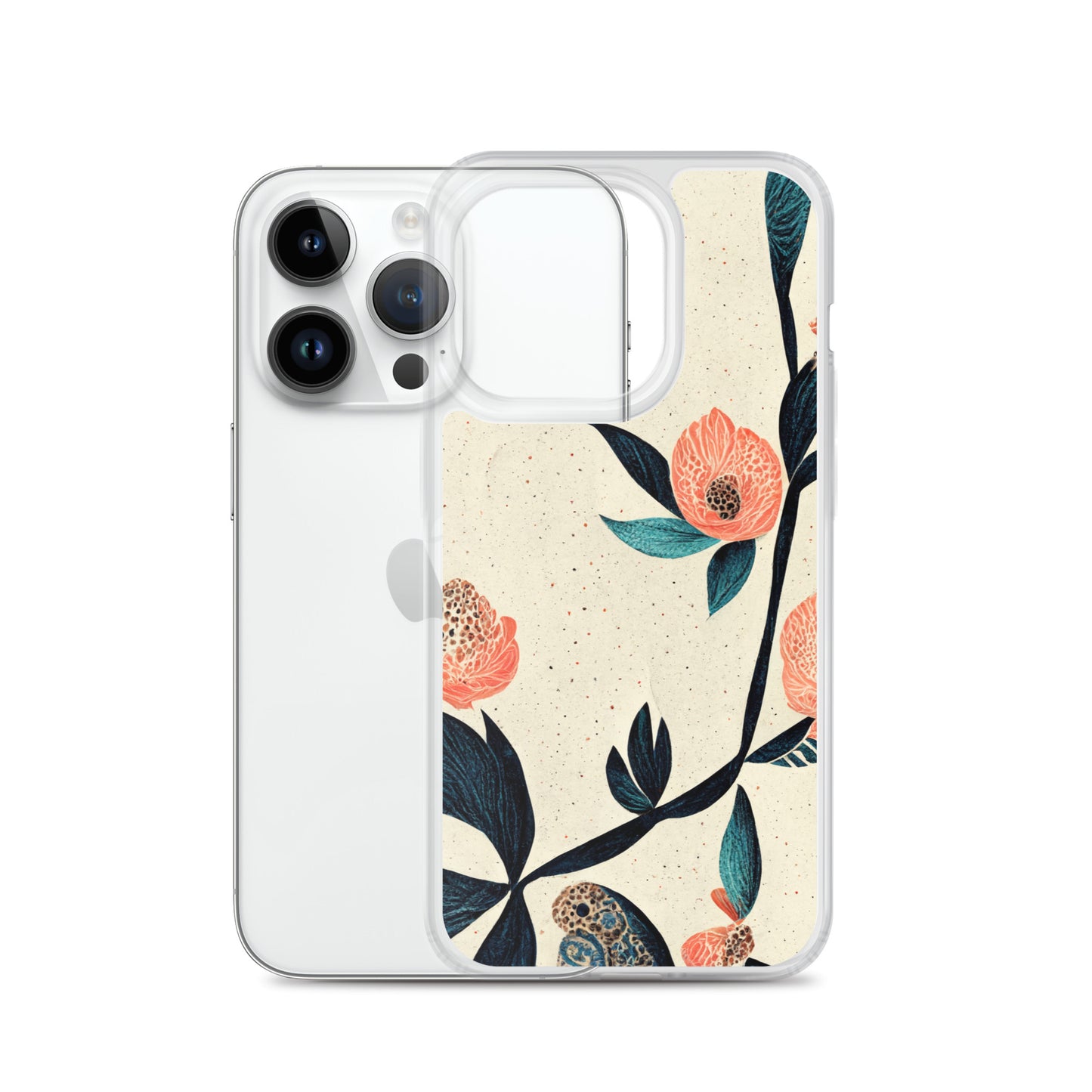 iPhone Case - Paisley Flowers on Speckled Ivory