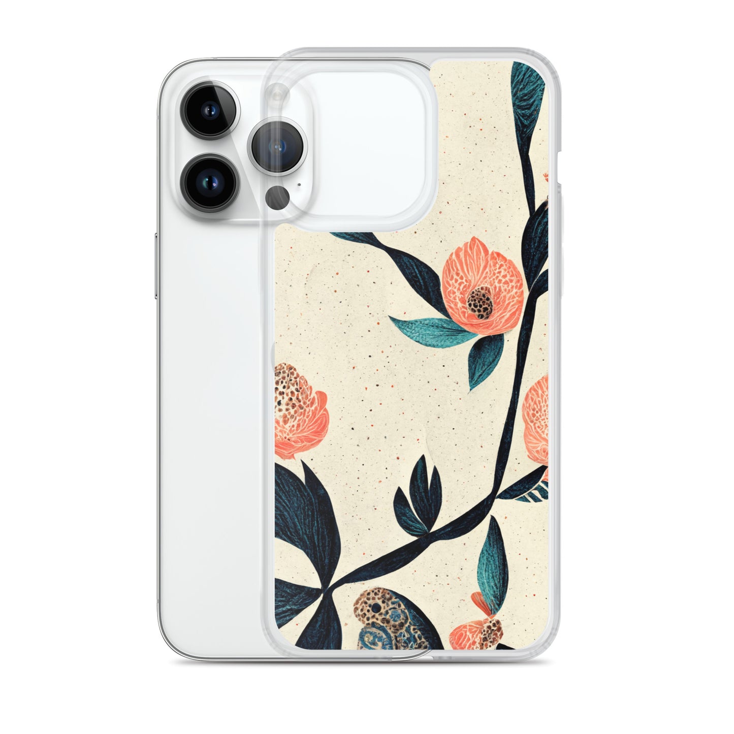 iPhone Case - Paisley Flowers on Speckled Ivory