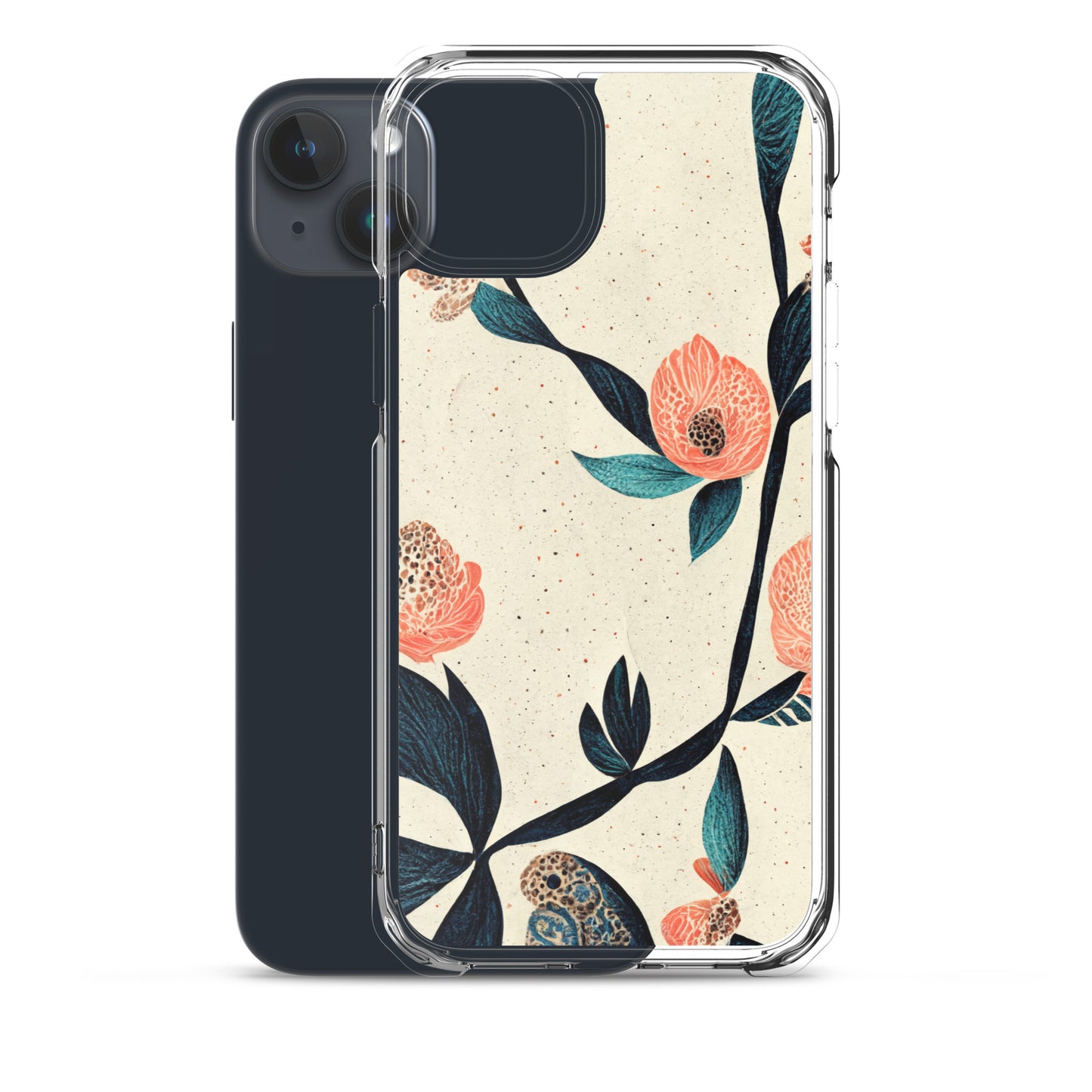 iPhone Case - Paisley Flowers on Speckled Ivory