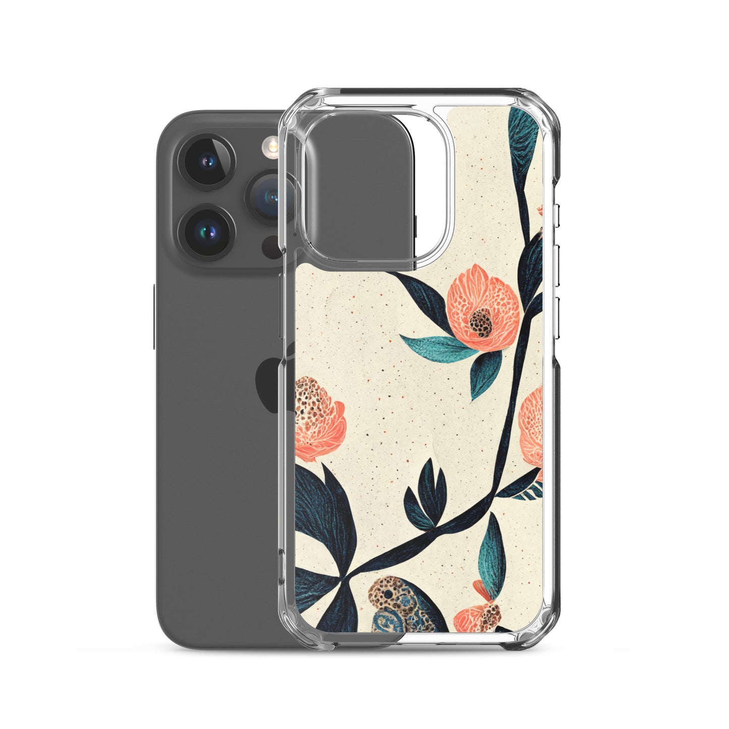 iPhone Case - Paisley Flowers on Speckled Ivory