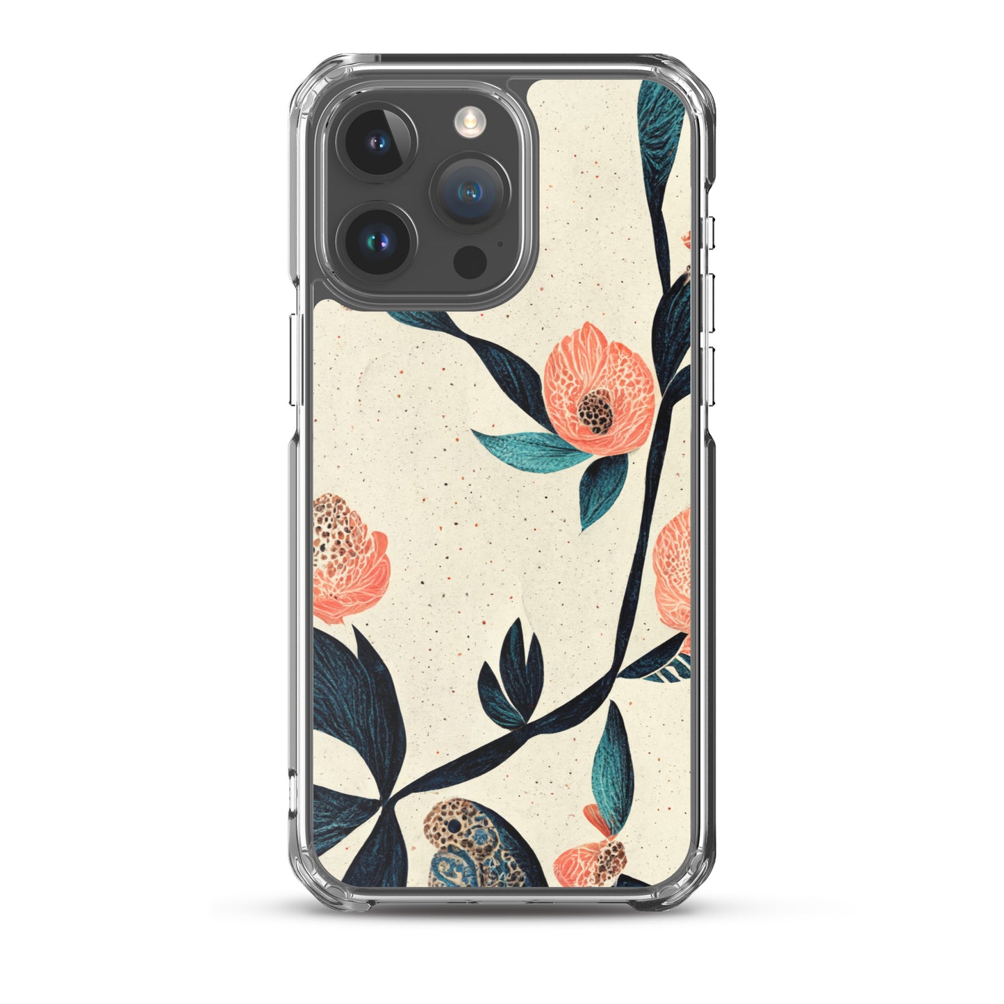 iPhone Case - Paisley Flowers on Speckled Ivory