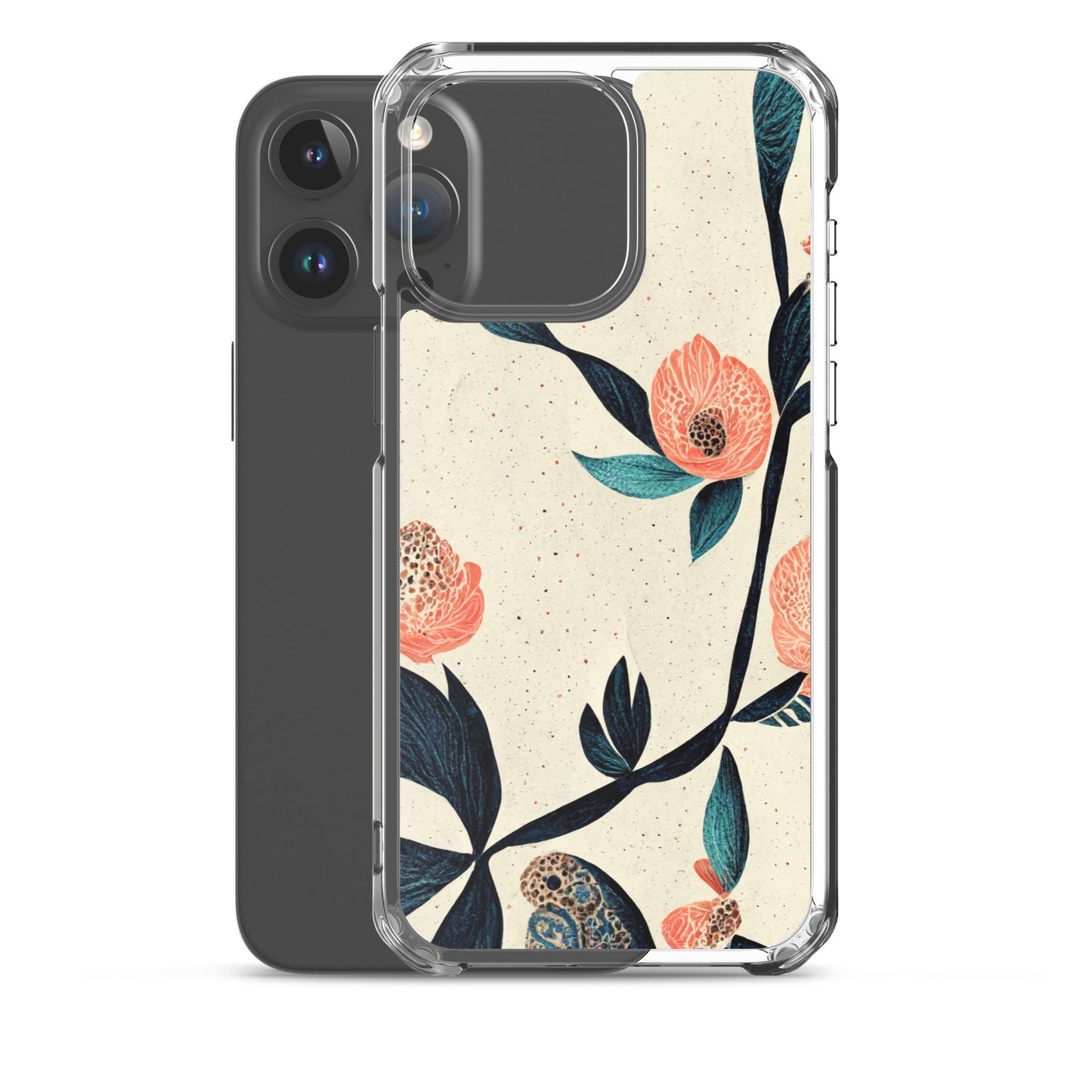 iPhone Case - Paisley Flowers on Speckled Ivory