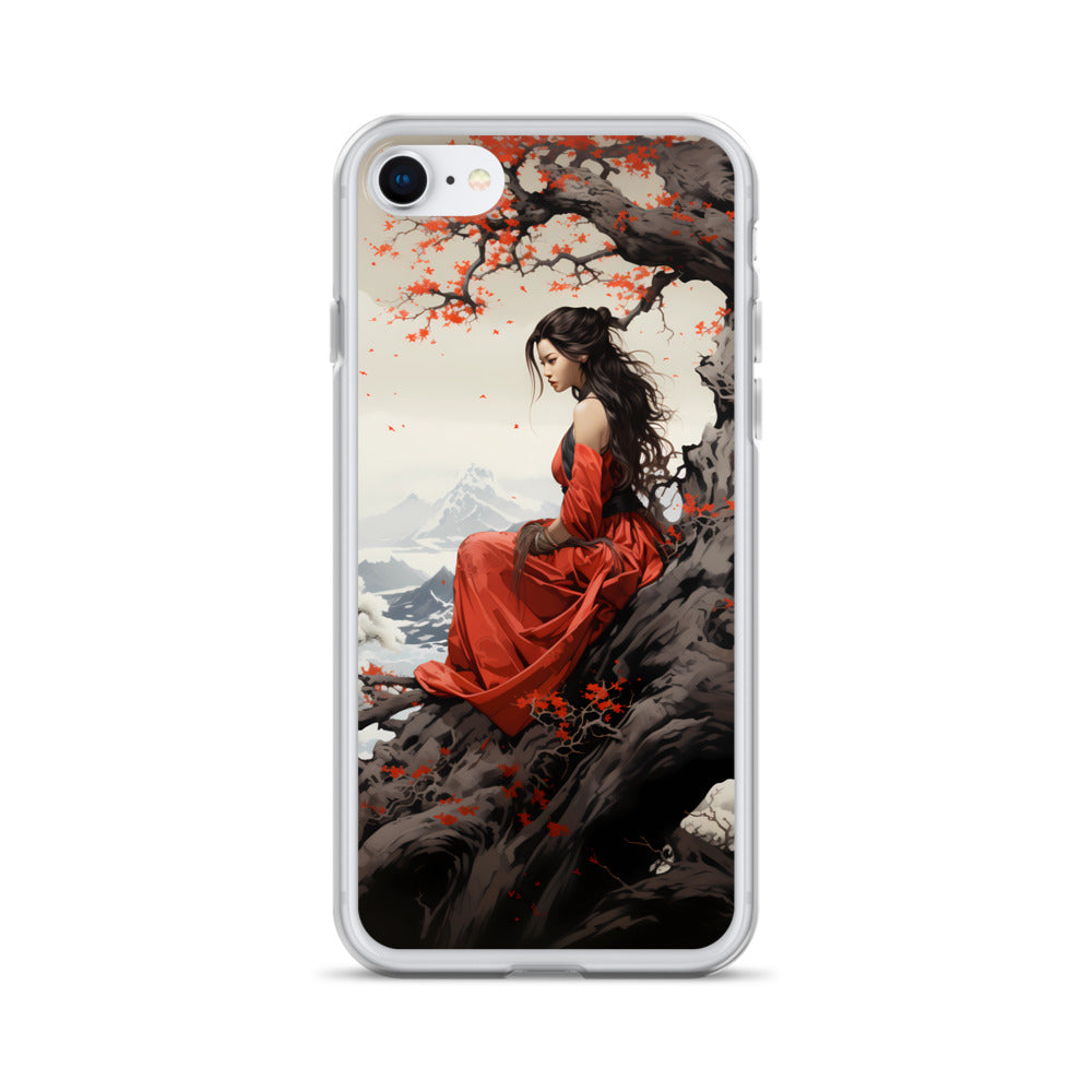 iPhone Case - Japanese Woman Under a Cherry Blossom Tree