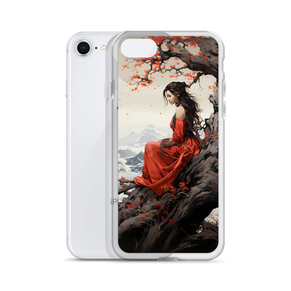 iPhone Case - Japanese Woman Under a Cherry Blossom Tree