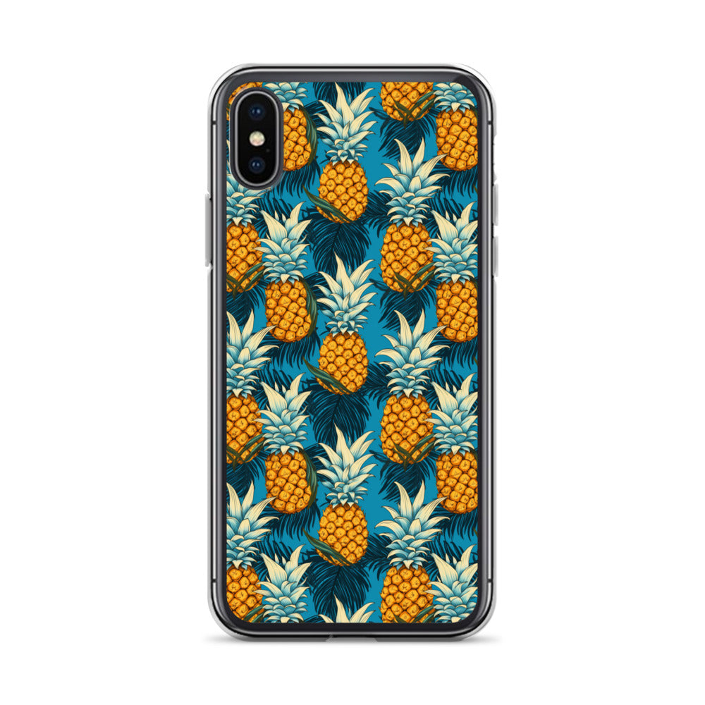iPhone Case - Pineapple Pattern on Blue