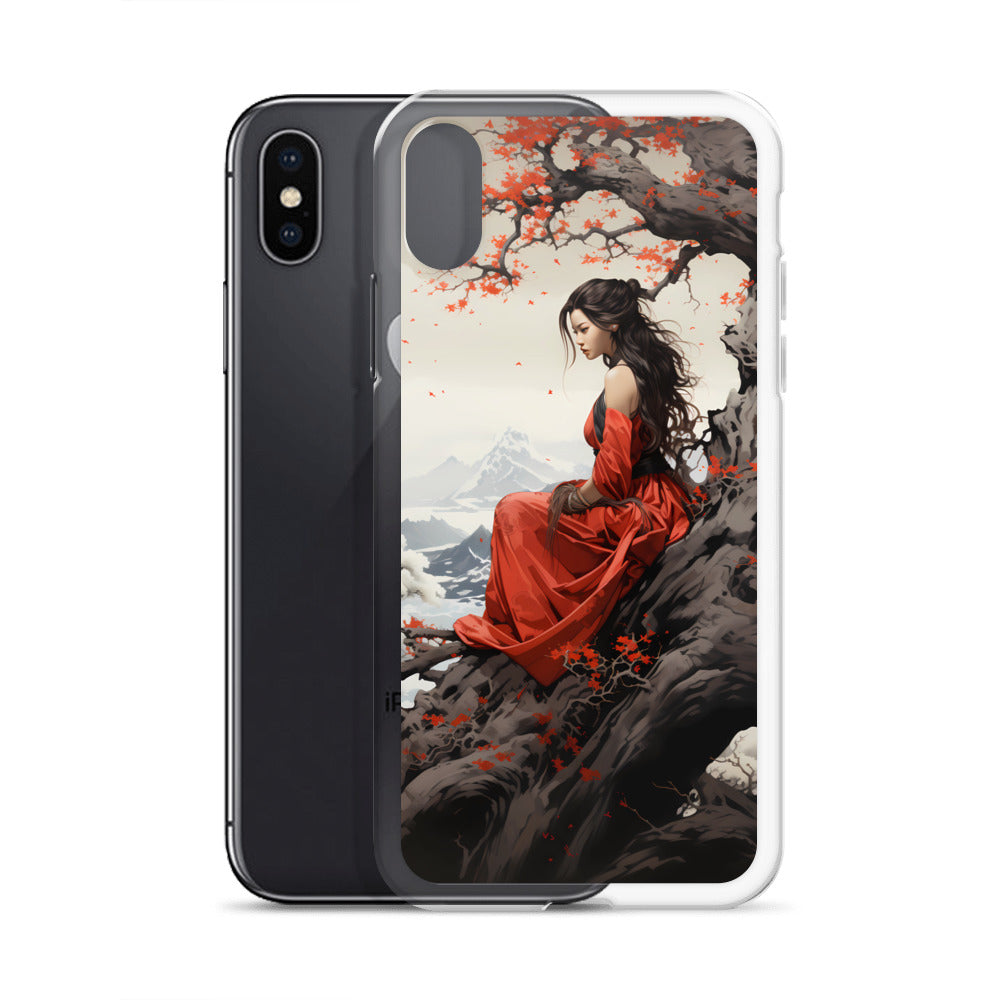 iPhone Case - Japanese Woman Under a Cherry Blossom Tree