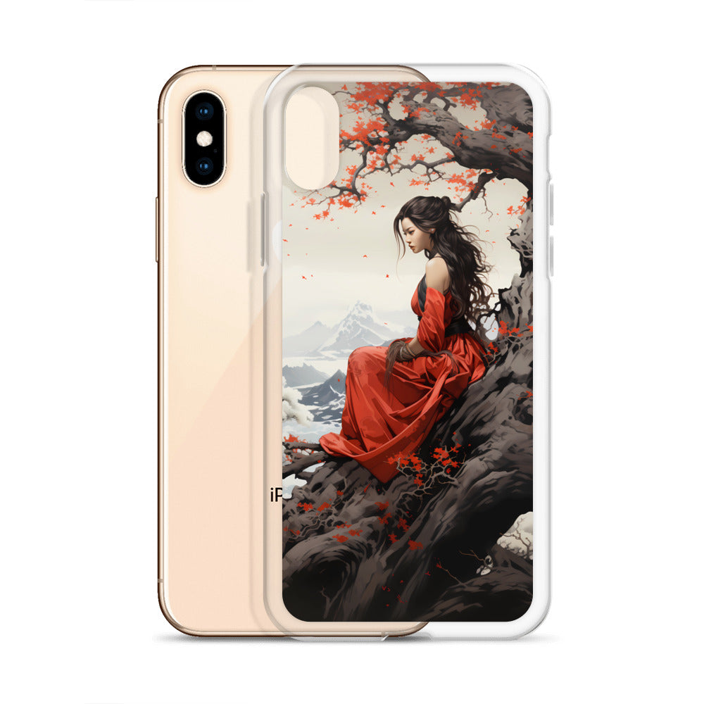 iPhone Case - Japanese Woman Under a Cherry Blossom Tree