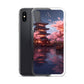 iPhone Case - Ancient Kyoto with Flying Cherry Blossoms