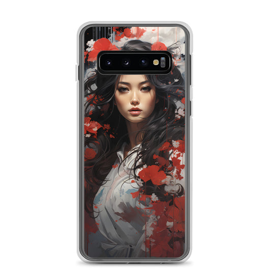 Samsung Case: Japanese Woman with Red Flowers