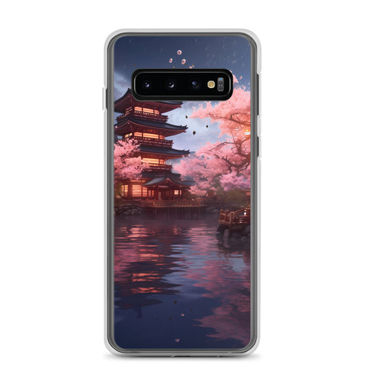 Samsung Case - Ancient Kyoto with Flying Cherry Blossoms