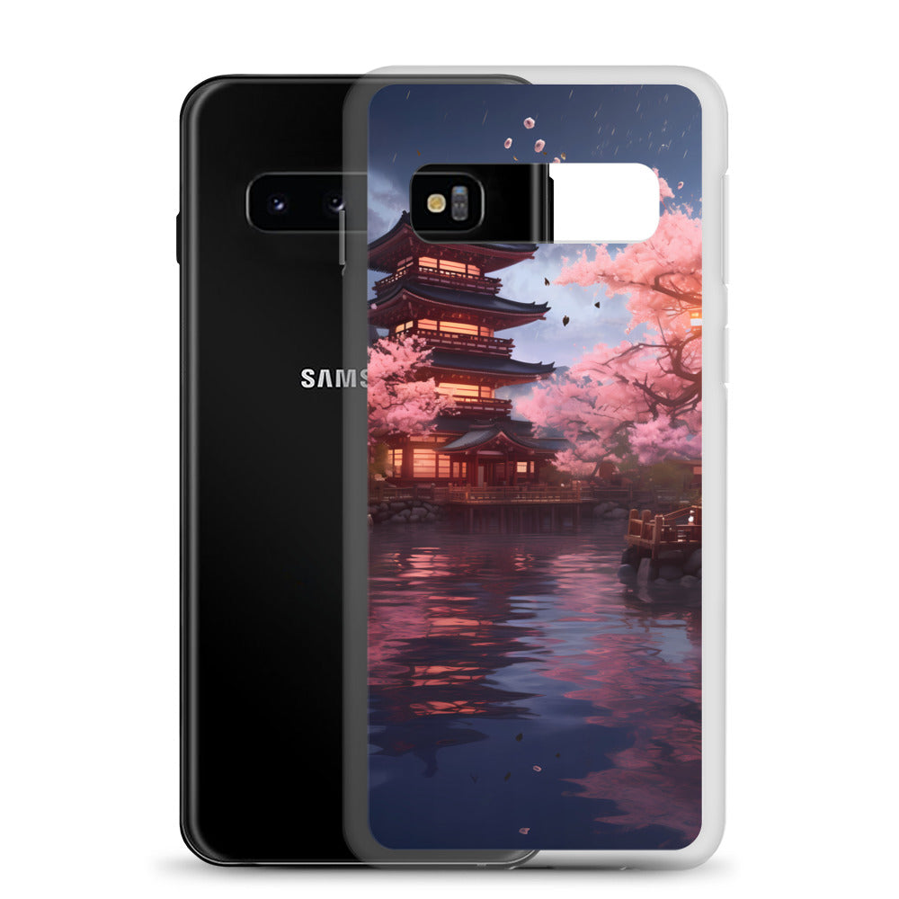 Samsung Case - Ancient Kyoto with Flying Cherry Blossoms