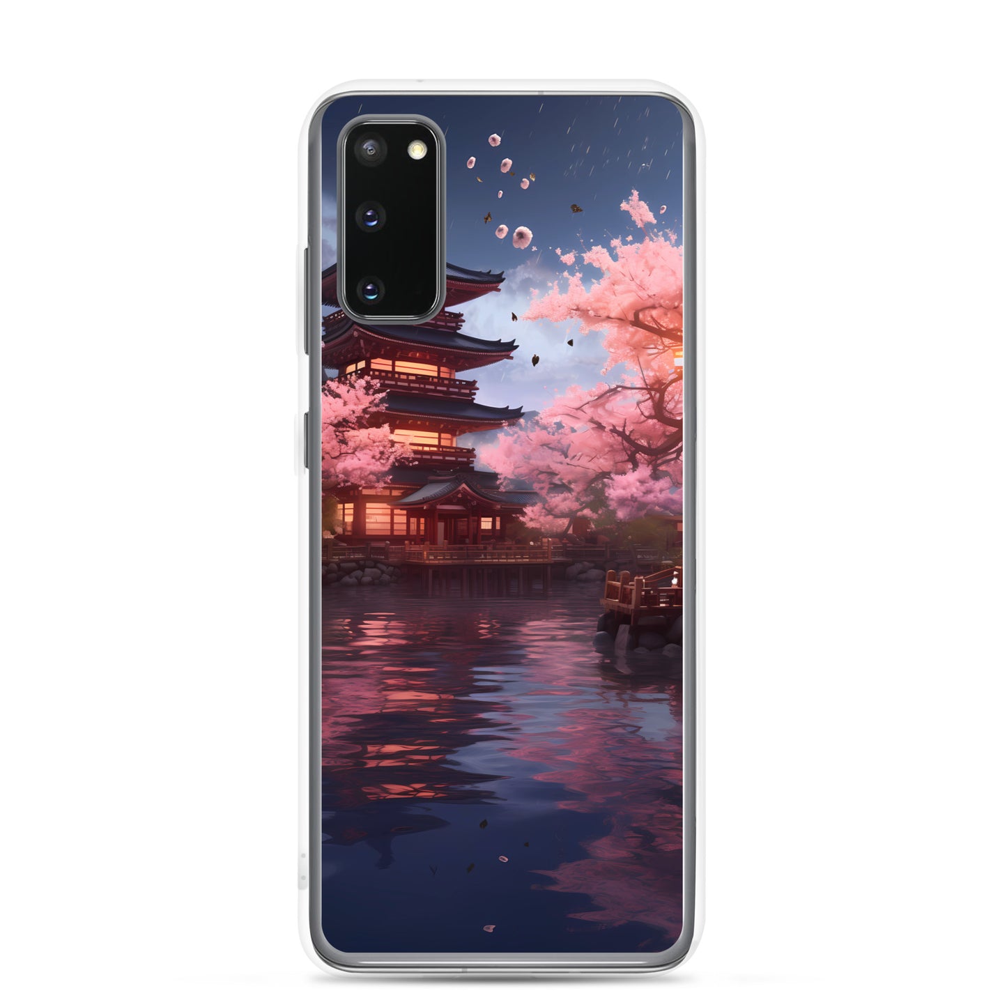 Samsung Case - Ancient Kyoto with Flying Cherry Blossoms