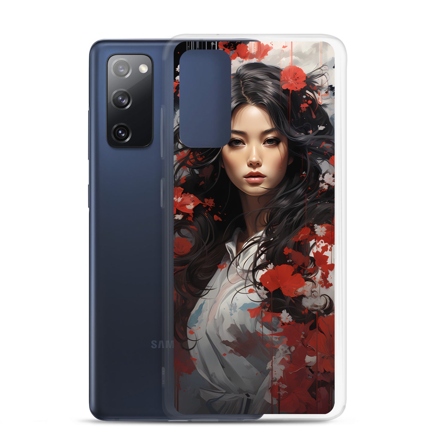 Samsung Case: Japanese Woman with Red Flowers